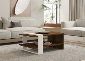 Τραπεζάκι Σαλονιού Καρυδί / Λευκό DRUCREN 80x50x35