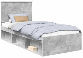 vidaXL Σκελετός Κρεβατιού Σκυρόδεμα 90 x 200 cm Στερεά ξυλεία πεύκου