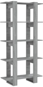 vidaXL Βιβλιοθήκη/Διαχωρ. Χώρου Γκρι Sonoma 80x30x160 εκ. Επεξ. Ξύλο