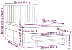 ΚΡΕΒΑΤΙ BOXSPRING ΜΕ ΣΤΡΩΜΑ ΣΚΟΥΡΟ ΚΑΦΕ 140X200 ΕΚ ΥΦΑΣΜΑΤΙΝΟ 3137320