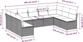 vidaXL Σαλόνι Κήπου Σετ 9 τεμ. Μπεζ Συνθετικό Ρατάν με Μαξιλάρια
