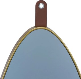 Καθρέπτης Τοίχου Οβάλ με Χρυσό Πλαστικό Πλαίσιο 40x60cm