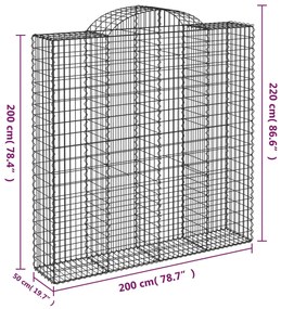 vidaXL Συρματοκιβώτια Τοξωτά 13 τεμ. 200x50x200/220 εκ. Γαλβαν. Ατσάλι