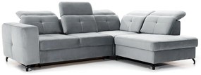 Γωνιακός καναπές Κρεβάτι BELAVIO L, με αποθηκευτικό χώρο, γκρί ανοιχτό 272x107x207cm-Δεξιά γωνία-BOG4234
