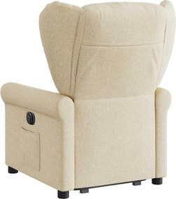 vidaXL Πολυθρόνα Ανακλινόμενη με Ανύψωση Κρεμ Υφασμάτινη