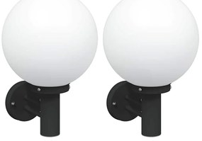 vidaXL Εξωτερικά Φωτιστικά Τοίχου 2 pcs Μαύρο 28 x 25 x 38 εκ