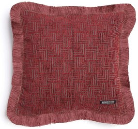 Μαξιλαροθήκη Διακοσμητική New Maze Trimming Bordo Aslanis Home 45X45 Βαμβάκι-Chenille