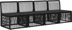 vidaXL Καναπές 4 Θέσεων 4 pcs 4-Αριθμός καθισμάτων Μαύρο