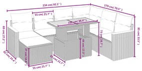 vidaXL Σαλόνι Κήπου Σετ 8 τεμ. Μπεζ Συνθετικό Ρατάν με Μαξιλάρια