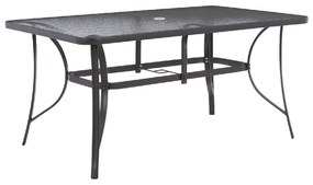 ΤΡΑΠΕΖΙ BRUNO 150X90Χ75Υεκ. ΜΕΤΑΛΛΙΚΟ ΟΡΘΟΓΩΝΙΟ ΓΚΡΙ ΜΕ ΤΡΥΠΑ ΟΜΠΡΕΛΑΣ Φ38  HM5145.11