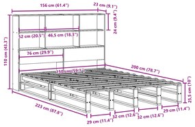 ΚΡΕΒΑΤΙ ΒΙΒΛΙΟΘΗΚΗ ΧΩΡΙΣ ΣΤΡΩΜΑ ΛΕΥΚΟ 150X200 ΕΚ ΜΑΣΙΦ ΠΕΥΚΟ 3323924