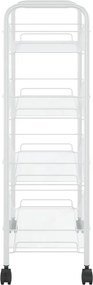 vidaXL Τρόλεϊ Κουζίνας 4 Επιπέδων Λευκό 46 x 26 x 85 εκ. Σιδερένιο