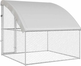 vidaXL Κλουβί Σκύλου Ασημί 2 x 2 x 2 m Γαλβανισμένος χάλυβας
