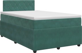 vidaXL Κρεβάτι box spring με στρώμα Σκούρο Πράσινο 120 x 200 cm