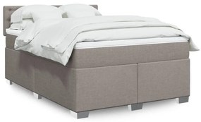 vidaXL Κρεβάτι Boxspring με Στρώμα Taupe 140x190 εκ. Υφασμάτινο