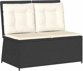 vidaXL Παγκάκι κήπου Μαύρο συνθετικό ρατάν