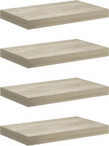 vidaXL Ράφια Τοίχου 4 τεμ. Χρώμα Δρυός 40x23,5x3,8 εκ. MDF
