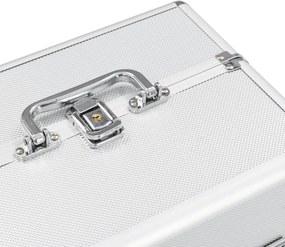 vidaXL Βαλίτσα Μακιγιάζ Ασημί 22 x 30 x 21 εκ. Αλουμινίου