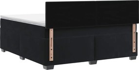 vidaXL Κρεβάτι Box Spring με Στρώμα και LED Μαύρο 140 x 200 cm Βελούδο