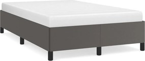 vidaXL Πλαίσιο Κρεβατιού χωρίς στρώμα Γκρι 120x190 εκ.Συνθ. Δέρμα