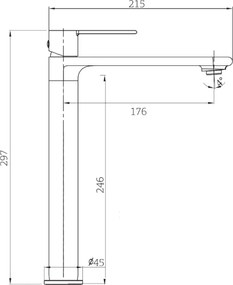 Orabella Elegance 10246 Black Matt - Μπαταρία επιτραπέζιου νιπτήρα