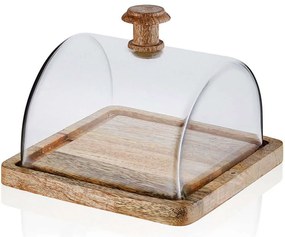 Τουρτιέρα Με Καπάκι 280TMA1936 15x19x19cm Clear-Natural Hermia Γυαλί