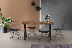 Τραπέζι &quot;SIERA&quot; ορθογώνιο από mdf/μέταλλο σε χρώμα καρυδί 140x80x75