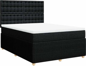 vidaXL Κρεβάτι Boxspring με Στρώμα Μαύρο 160x200 εκ. Υφασμάτινο