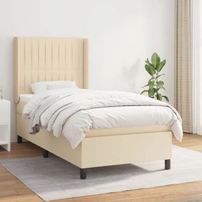 ΚΡΕΒΑΤΙ BOXSPRING ΜΕ ΣΤΡΩΜΑ ΚΡΕΜ 100 X 200 ΕΚ. ΥΦΑΣΜΑΤΙΝΟ 3131574