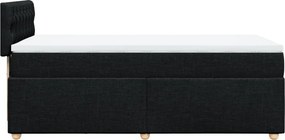 vidaXL Κρεβάτι Boxspring με Στρώμα Μαύρο 80 x 200 εκ. Υφασμάτινο