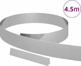 VidaXL Περίγραμμα γκαζόν 450 x 10 εκ Επικαλυμμένος Χάλυβας Ασημί