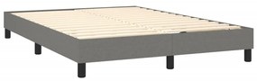 Κρεβάτι Boxspring με Στρώμα Σκούρο Γκρι 140x200 εκ Υφασμάτινο - Γκρι