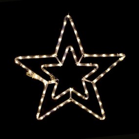 "DOUBLE STARS" 60 LED ΣΧΕΔΙΟ 2.5m ΜΟΝΟΚΑΝΑΛ ΦΩΤΟΣΩΛ ΘΕΡΜΟ ΛΕΥΚΟ IP65 46cm 1.5m ΚΑΛΩΔ ACA X081811116N