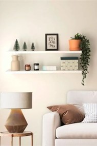 Stewehome Σετ 2 τεμαχίων κρυφά τοποθετημένων ραφιών Λευκό 60x15x15 cm