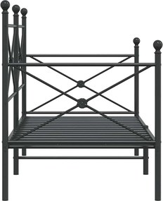 vidaXL Κρεβάτι ημέρας χωρίς στρώμα Μαύρο 80x200 cm Ατσάλι