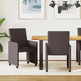 vidaXL Καρέκλα τραπεζαρίας με μαξιλάρι 2 pcs Σκούρο καφέ Σκούρο καφέ
