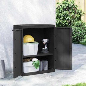 vidaXL Ντουλάπι Αποθ. Εξ. Χώρου Μαύρο 65x37x85 εκ. Πολυπροπυλένιο