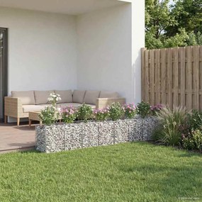 vidaXL Ανασηκωμένο κρεβάτι gabion 2 pcs Ασημί