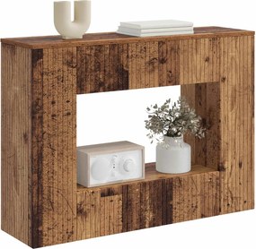 vidaXL Τραπέζι κονσόλας Ριγέ Παλιό ξύλο 101 x 29 x 74 εκ.
