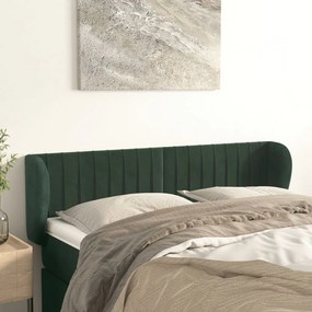 Κεφαλάρι με Πτερύγια Σκούρο Πράσινο 147x23x78/88 εκ. Βελούδινο 3117433