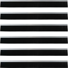 vidaXL Αυτοκόλλητες σφραγίδες πόρτας 6 pcs Ασημί 100 cm