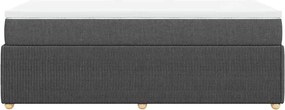 vidaXL Κρεβάτι Boxspring με Στρώμα Σκούρο Γκρι 100x200 εκ. Υφασμάτινο