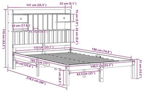 ΚΡΕΒΑΤΙ ΒΙΒΛΙΟΘΗΚΗ ΧΩΡΙΣ ΣΤΡΩΜΑ ΛΕΥΚΟ 135X190 ΕΚ ΜΑΣΙΦ ΠΕΥΚΟ 3321617