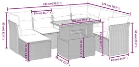 vidaXL Σαλόνι Κήπου Σετ 8 Τεμαχίων Γκρι Συνθετικό Ρατάν με Μαξιλάρια