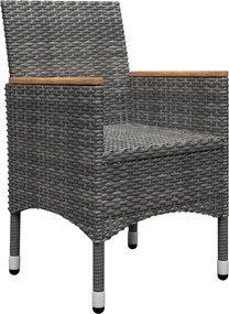 vidaXL Σετ Τραπεζαρίας Κήπου 3 Τεμαχίων Γκρι