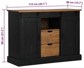 SIDEBOARD HALDEN 2 ΣΥΡΟΜΕΝΕΣ ΠΟΡΤΕΣ ΜΑΥΡΟ 112X40X80 CM 4018432