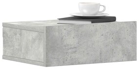 vidaXL Κομοδίνο Κρεμαστό Γκρι Σκυροδέματος 40x30x15 εκ. από Επεξ. Ξύλο