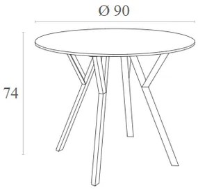 MAX ΤΡΑΠΕΖΙ Φ90Χ74ΕΚ. WHITE LAMINATE 12MM