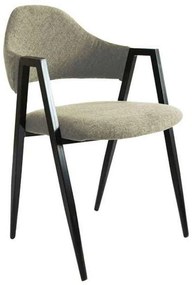 Πολυθρόνα Delta Μεταλλική Μαύρη/Ύφασμα Μπεζ Συσκ.2τμχ 50x55x80cm