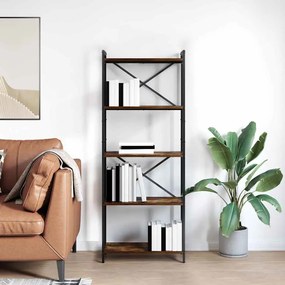 vidaXL Ράφι Βιβλίων 60 x 30 x 155 εκ Επεξεργασμένο Ξύλο Καπνιστό Δρύς